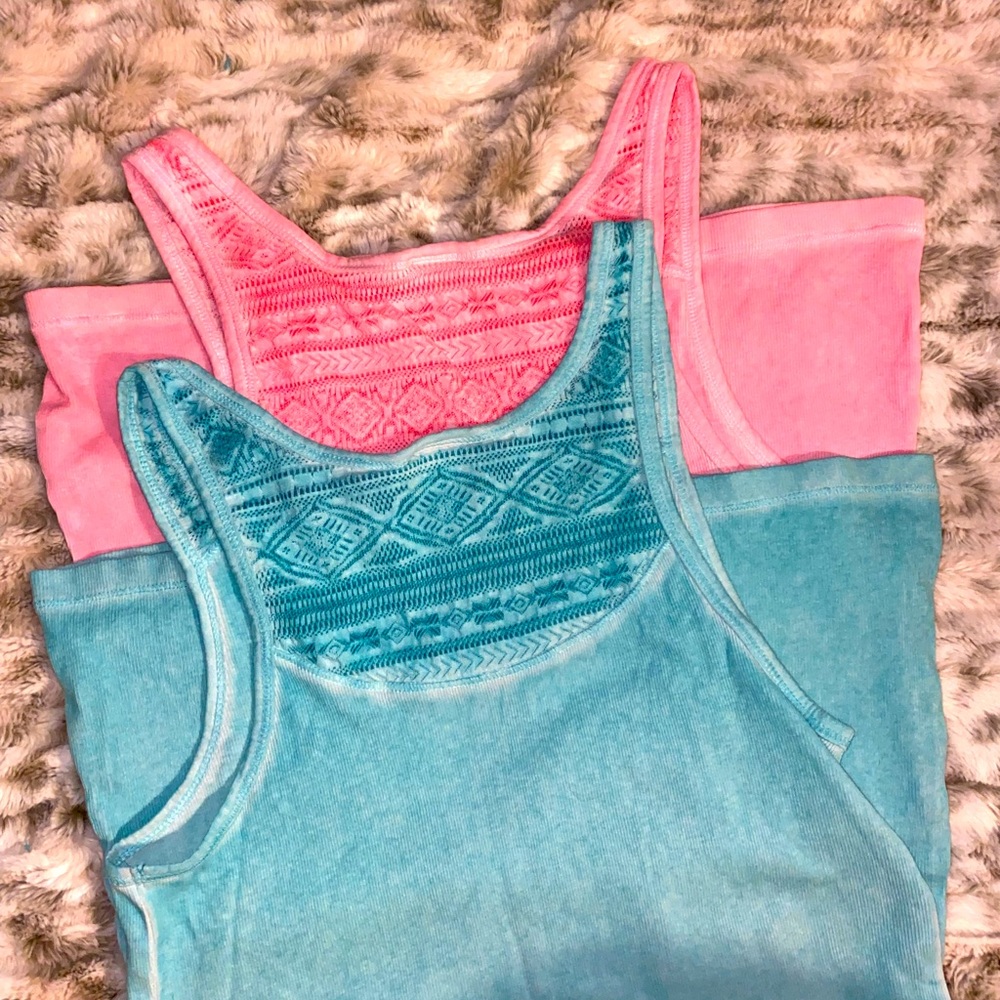NWOT Lace Back Tank x 2